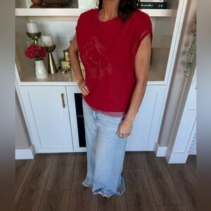 Pilcro Red Layered Shirt